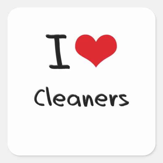 Ik hou van Cleaners Vierkante Sticker (Voorkant)