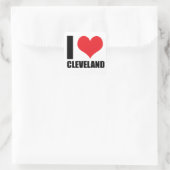 Ik hou van Cleveland Vierkante Sticker (Tas)