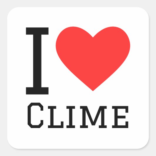 Ik hou van clime vierkante sticker (Voorkant)