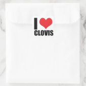 Ik hou van Clovis Vierkante Sticker (Tas)