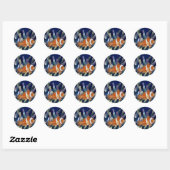 Ik hou van clownfish ronde sticker (Vel)