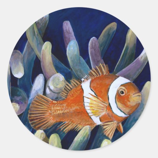 Ik hou van clownfish ronde sticker (Voorkant)
