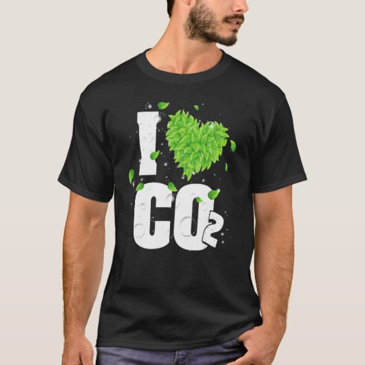 Ik hou van CO2-ademlucht voor Plant kooldioxide T-shirt (Voorkant)