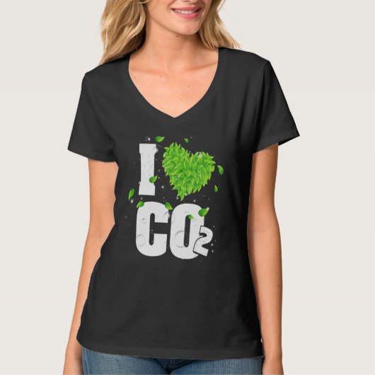 Ik hou van CO2-ademlucht voor Plant kooldioxide T-shirt (Voorkant)