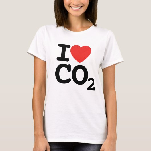 Ik hou van CO2 - ik hou van kooldioxide dames t-sh T-shirt (Voorkant)