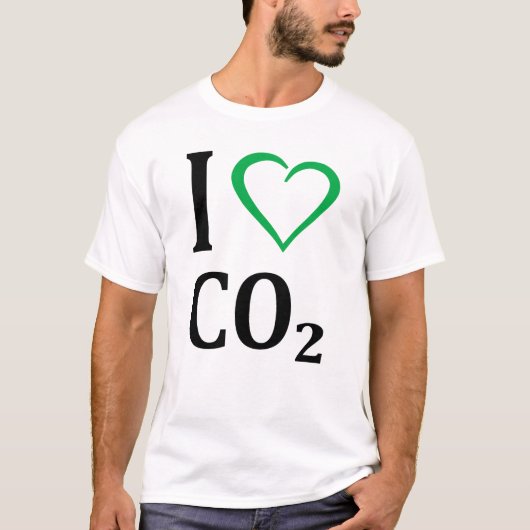 Ik hou van CO2 kooldioxide T-shirt (Voorkant)
