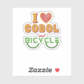 Ik hou van Cobol-programmering en de fietssticker Sticker (Vel)