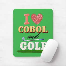 Ik hou van Cobol-programmering en golf  Muismat