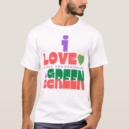 Ik hou van Cobol-programmering op groen scherm T-shirt