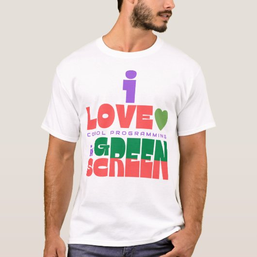 Ik hou van Cobol-programmering op groen scherm T-shirt (Voorkant)