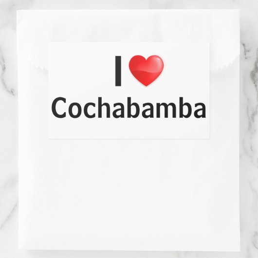 Ik hou van Cochabamba Rechthoekige Sticker (Tas)