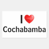 Ik hou van Cochabamba Rechthoekige Sticker (Voorkant)