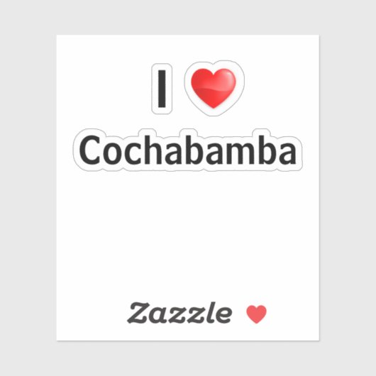 Ik hou van Cochabamba Sticker (Vel)