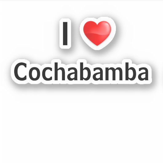 Ik hou van Cochabamba Sticker (Voorkant)
