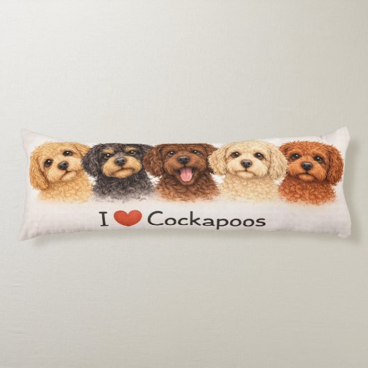 Ik hou van Cockapoos Kussen | Cute Hond Liefhebber (Voorkant)