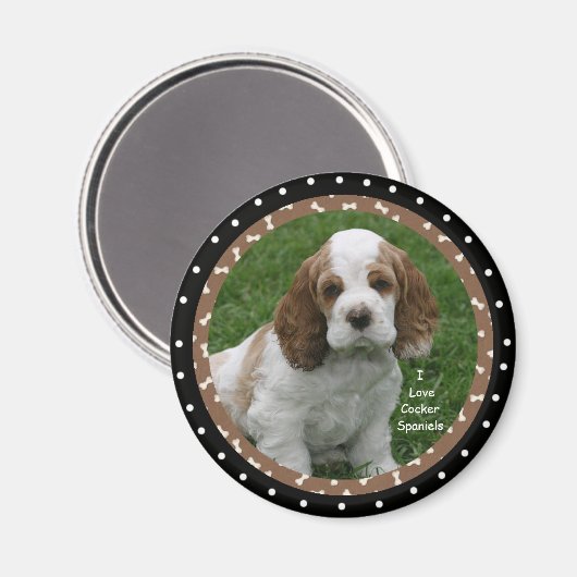Ik hou van Cocker Spaniel Honden Magneet (Voorkant / Achterkant)