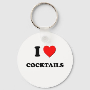 Ik hou van Cocktails Sleutelhanger