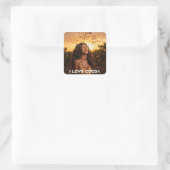 IK HOU VAN COCOA VIERKANTE STICKER (Tas)