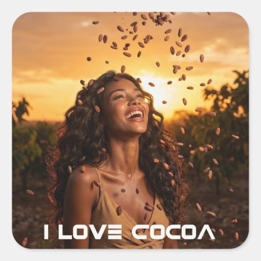 IK HOU VAN COCOA VIERKANTE STICKER (Voorkant)