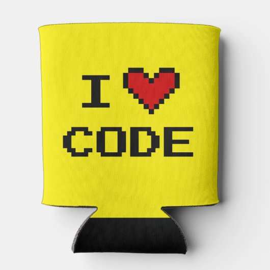 Ik hou van code koelbox voor computerprogrammeurs blikjeskoeler (Achterkant)