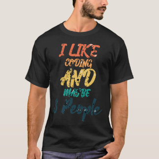 Ik hou van codering en misschien 3 mensen 3 t-shirt
