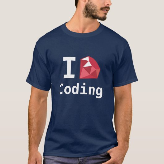 Ik hou van codering met Ruby Geek Shirt (Voorkant)