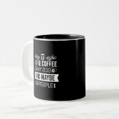 Ik hou van Coffee mijn hond en misschien 3 Hondenl Tweekleurige Koffiemok (Voorkant links)