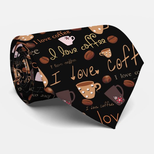 Ik hou van Coffee Stropdas (Opgerold)