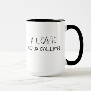 Ik hou van cold calling - stedelijke, edgy kantoor mok