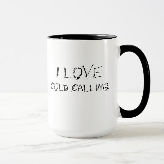 Ik hou van cold calling - stedelijke, edgy kantoor mok (Rechts)