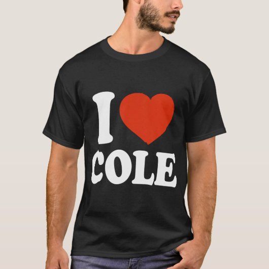 Ik hou van Cole I Heart Cole Red Heart Valentijn T-shirt (Voorkant)