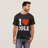 Ik hou van Cole I Heart Cole Red Heart Valentijn T-shirt (Voorkant volledig)