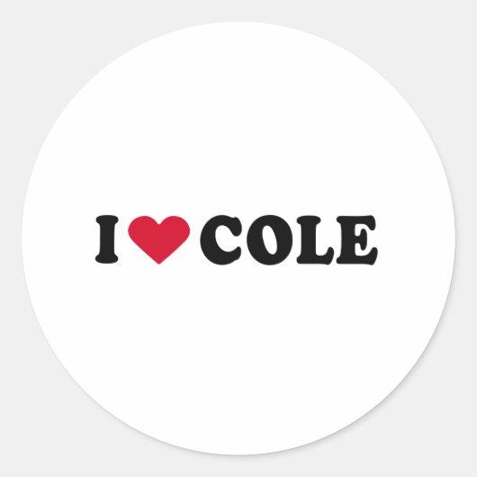 IK HOU VAN COLE RONDE STICKER (Voorkant)