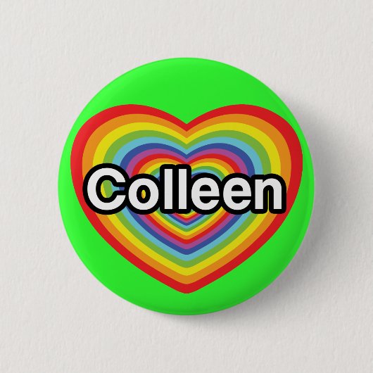 Ik hou van Colleen: regenbooghart Ronde Button 5,7 Cm (Voorkant)