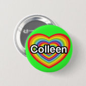Ik hou van Colleen: regenbooghart Ronde Button 5,7 Cm (Voorkant /achterkant)