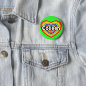 Ik hou van Colleen: regenbooghart Ronde Button 5,7 Cm (In situ)