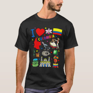 Ik hou van Colombia Hand getekend Colombiaanse Lan T-shirt
