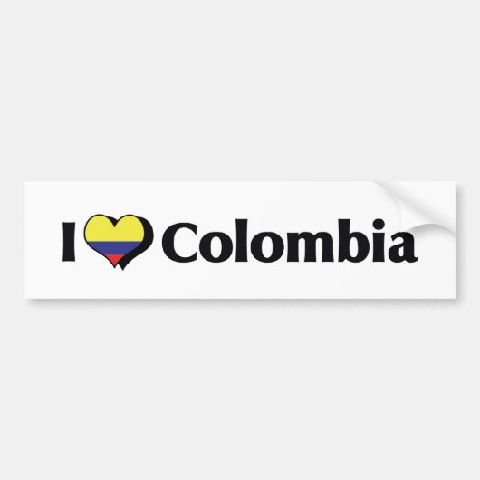 Ik hou van Colombia Vlag Bumpersticker (Voorkant)