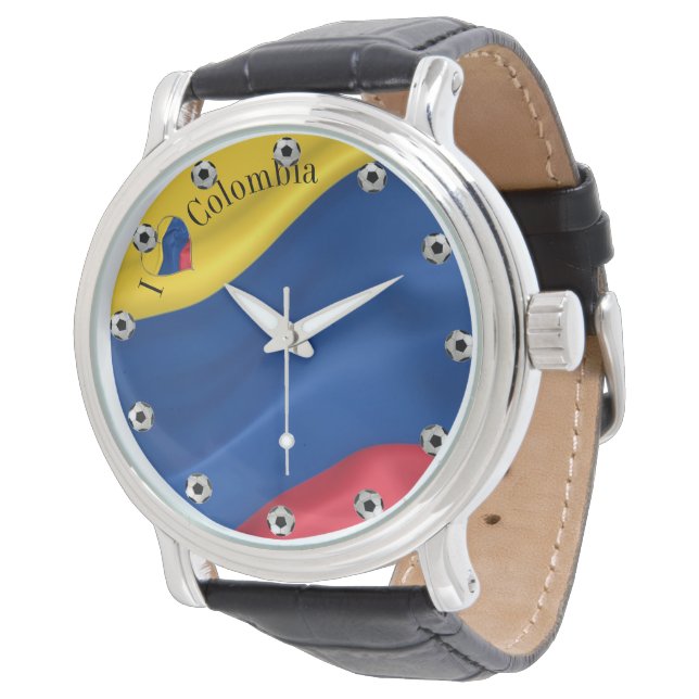 Ik hou van Colombiaanse vlag Horloge (Gekanteld)