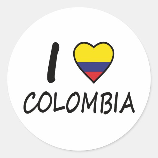 Ik hou van Colombiaanse vlag Ronde Sticker (Voorkant)