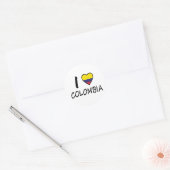 Ik hou van Colombiaanse vlag Ronde Sticker (Envelop)