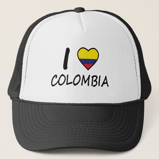Ik hou van Colombiaanse vlag Trucker Pet (Voorkant)