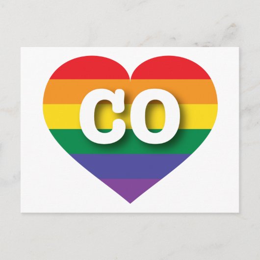 Ik hou van Colorado Rainbow Heart Briefkaart (Voorkant)