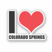 Ik hou van Colorado Springs Sticker (Voorkant)