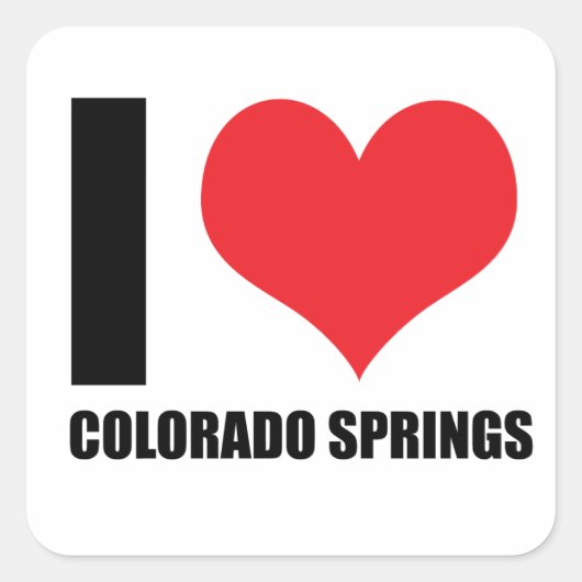 Ik hou van Colorado Springs Vierkante Sticker (Voorkant)