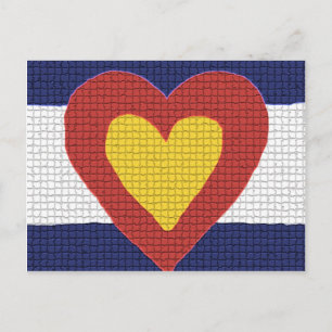 Ik hou van Colorado Vlag Producten! Briefkaart