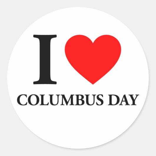 Ik hou van Columbus Dag Ronde Sticker (Voorkant)