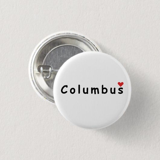 Ik hou van Columbus Ronde Button 3,2 Cm (Voorkant /achterkant)