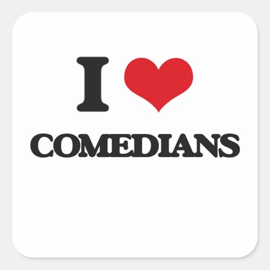 Ik hou van Comedians Vierkante Sticker (Voorkant)