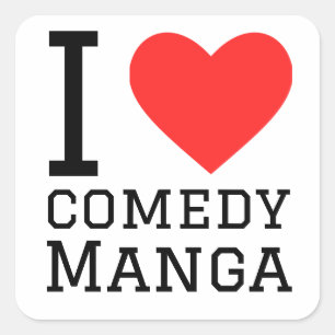 Ik hou van comedy manga vierkante sticker